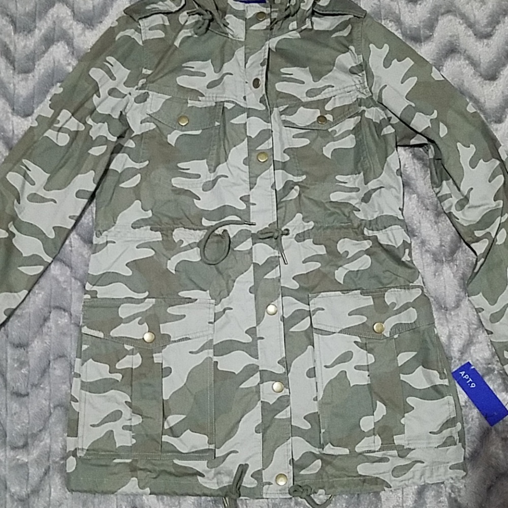 Apt 9 Green Camo S Lightweight Jacket With Hood - image 2